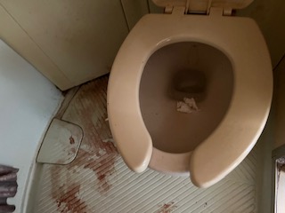 体液が付着したトイレ